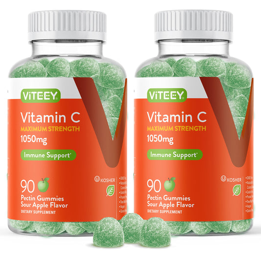Gomitas vitamina c viteey sabor manzana ácida paquete doble