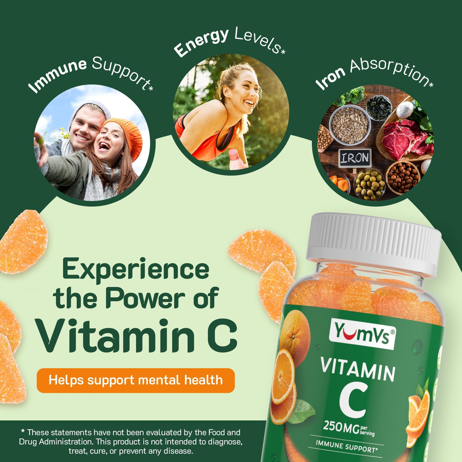 Gomitas Vitamina C YumVs sin ingredientes artificiales ni alérgenos