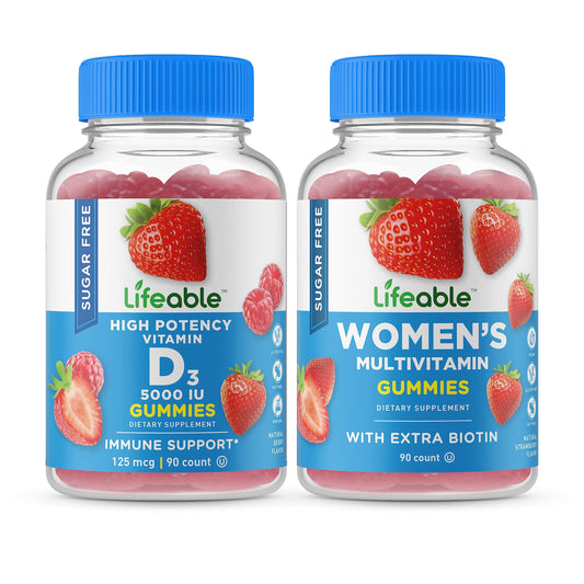 Gomitas vitamina d 5000 iu y multivitaminico para mujeres Lifeable