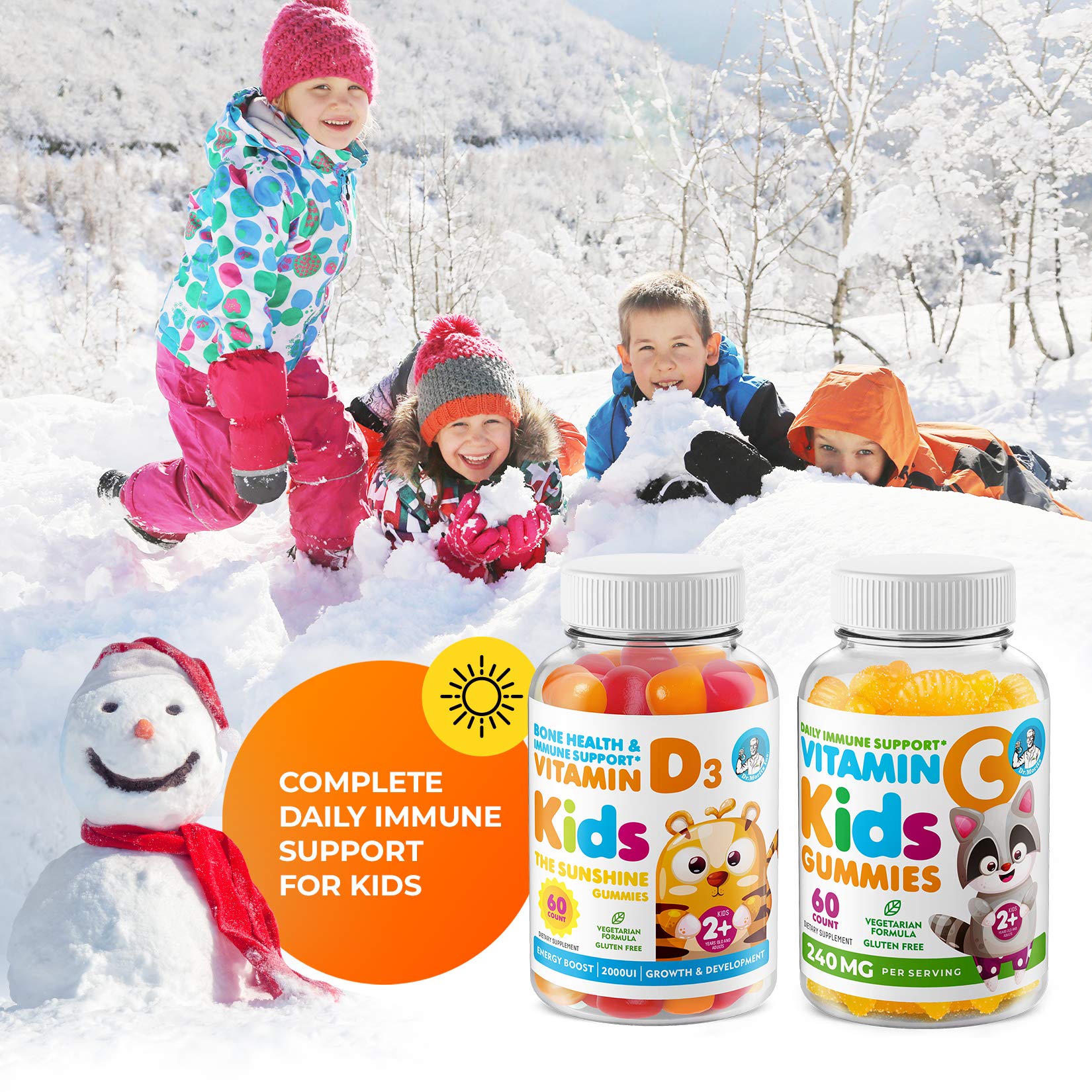 Gomitas vitamina D para niños sin pegajosidad en dientes