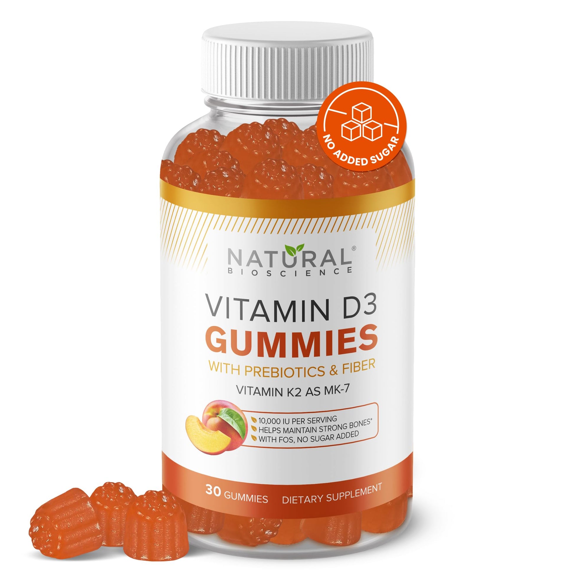 Gomitas vitamina d3 10000 ui con k2 sabor durazno