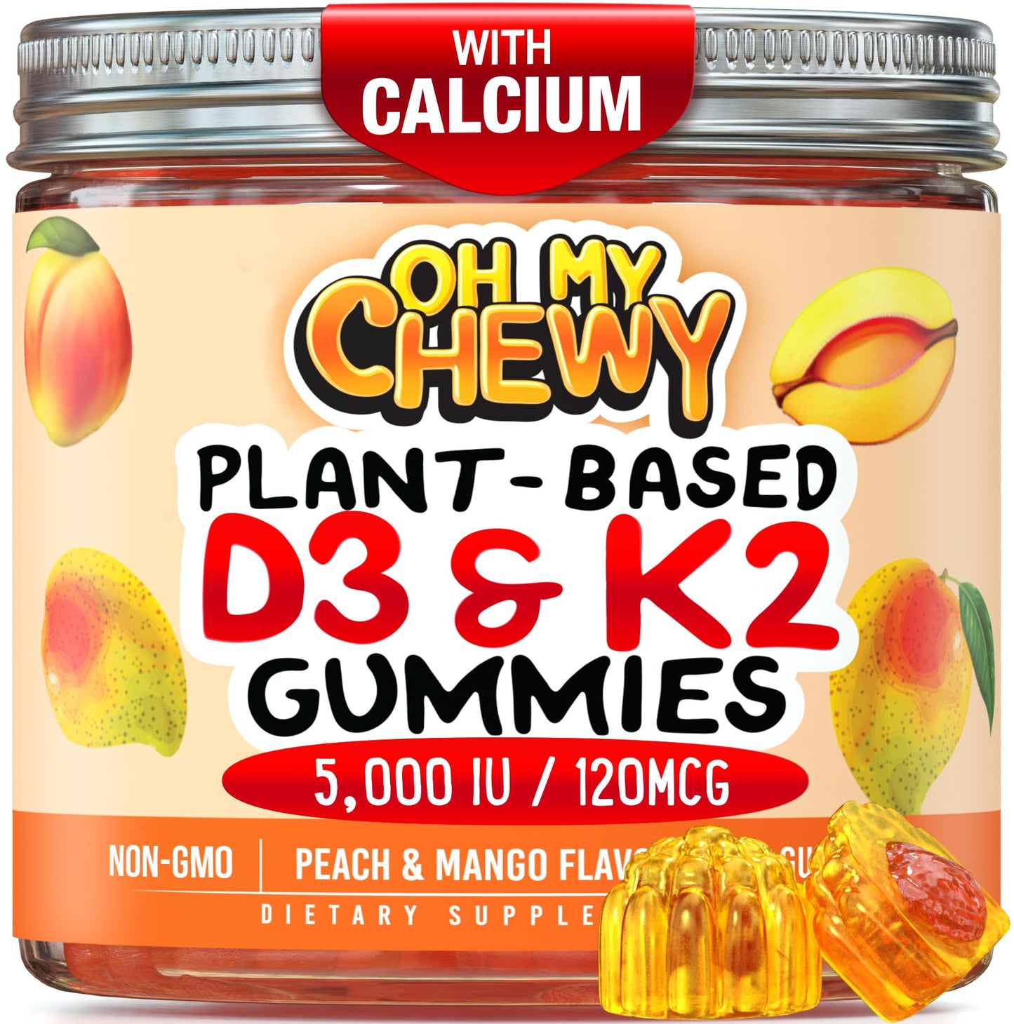 Gomitas vitamina d3 k2 center-filled sabor frutas para familia