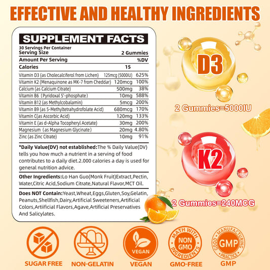 Gomitas vitamina D3 K2 Fajeckma presentación frasco 120 unidades