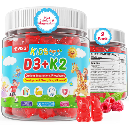 Gomitas vitamina D3 K2 sabor frambuesa niños