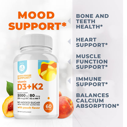 Gomitas vitamina d3 k2 con ingredientes naturales dr moritz
