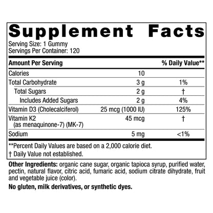 Gomitas de Vitamina D3 y K2 Nordic Naturals