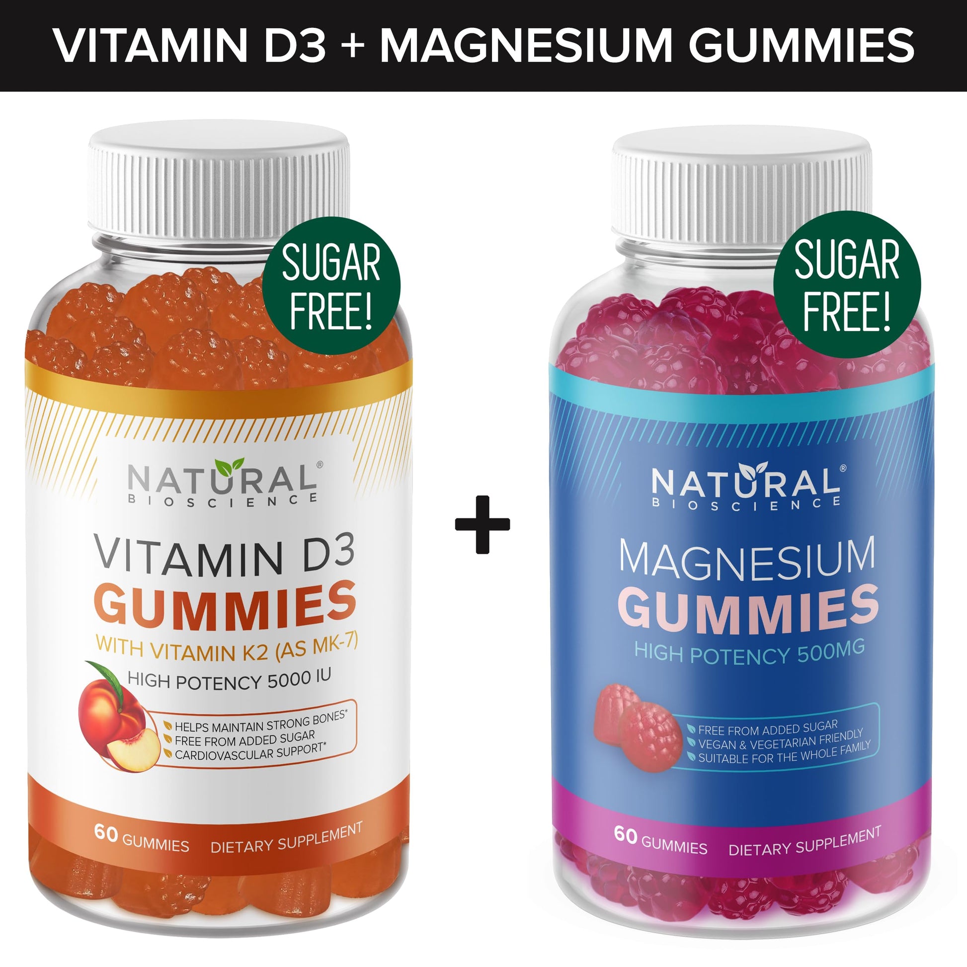 Gomitas Vitamina D3 K2 sin azúcar 60 piezas