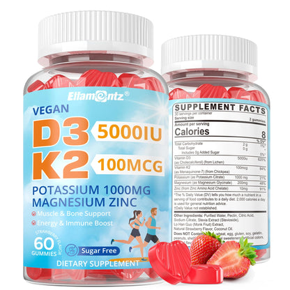 Gomitas vitamina d3 k2 veganas sin azúcar paquete 60