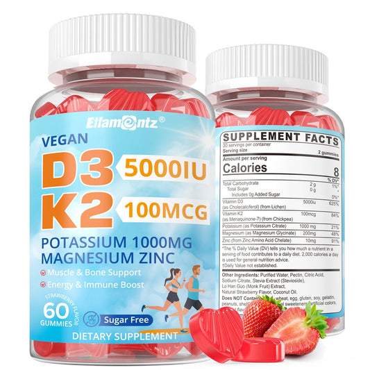 Gomitas vitamina d3 k2 veganas sin azúcar paquete 60