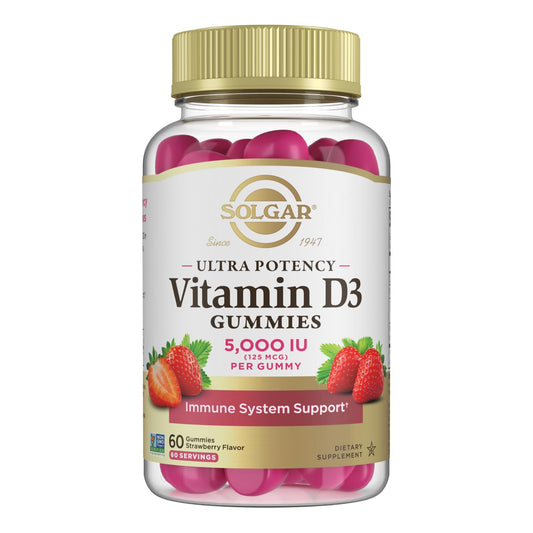 Gomitas vitamina d3 solgar sabor fresa frasco 60 porciones