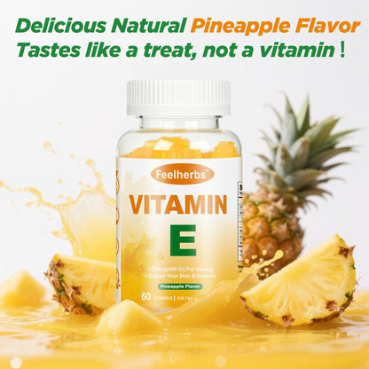 Gomitas vitamina E Feelherbs sabor piña cuerpo y piel