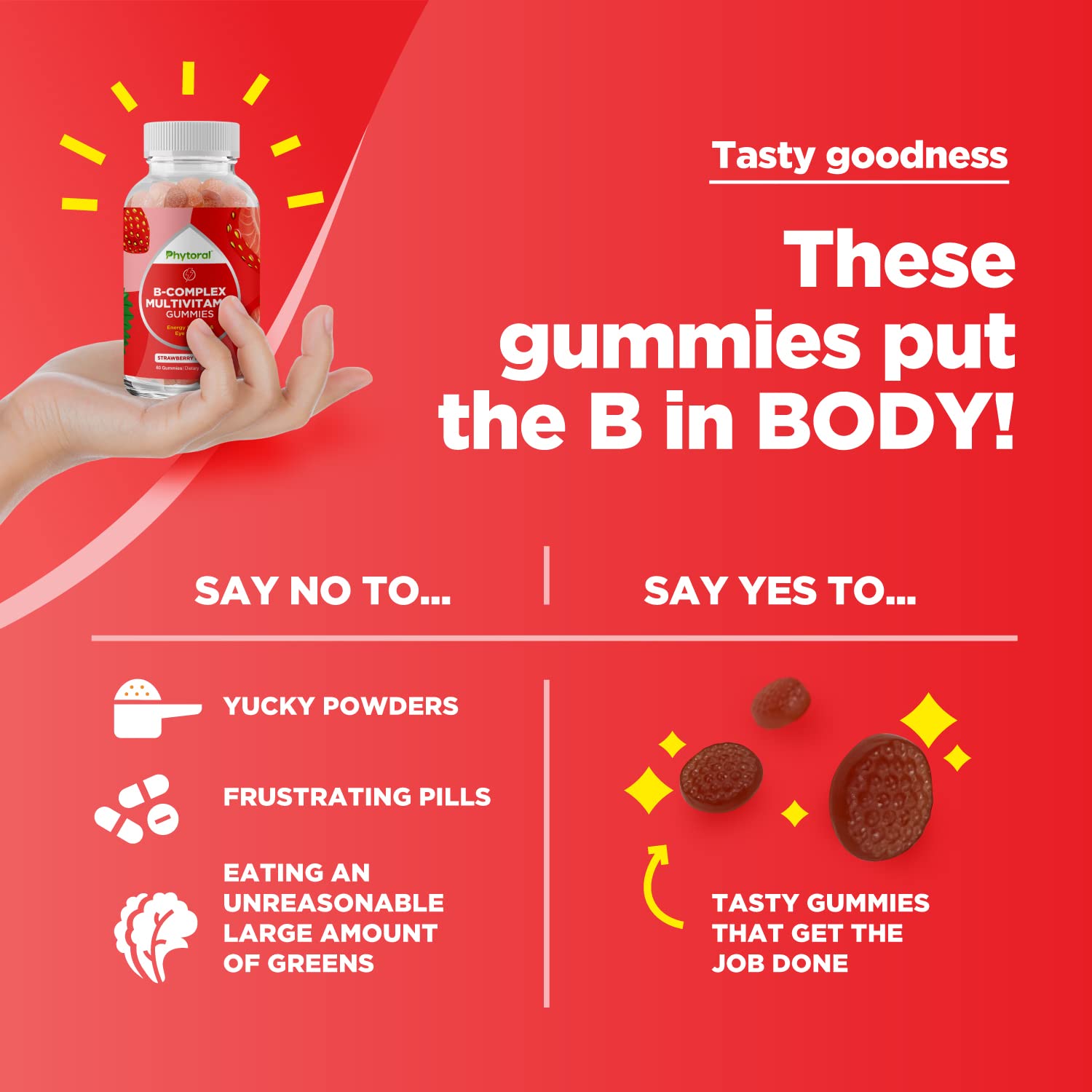 Gomitas vitaminas B sabor agradable para niños y adultos