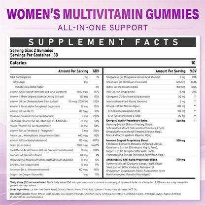 Gomitas con vitaminas esenciales para energía y salud femenina