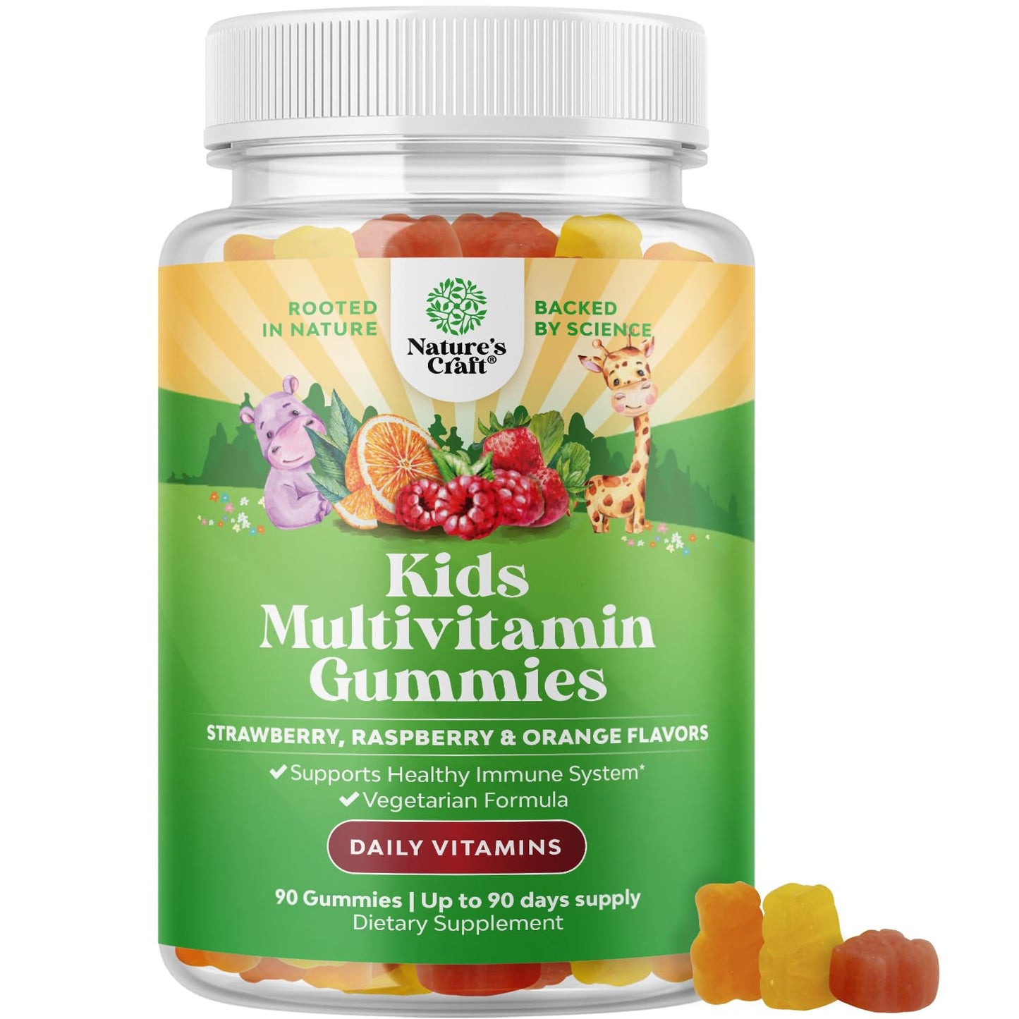 botella de gomitas multivitamínicas para niños