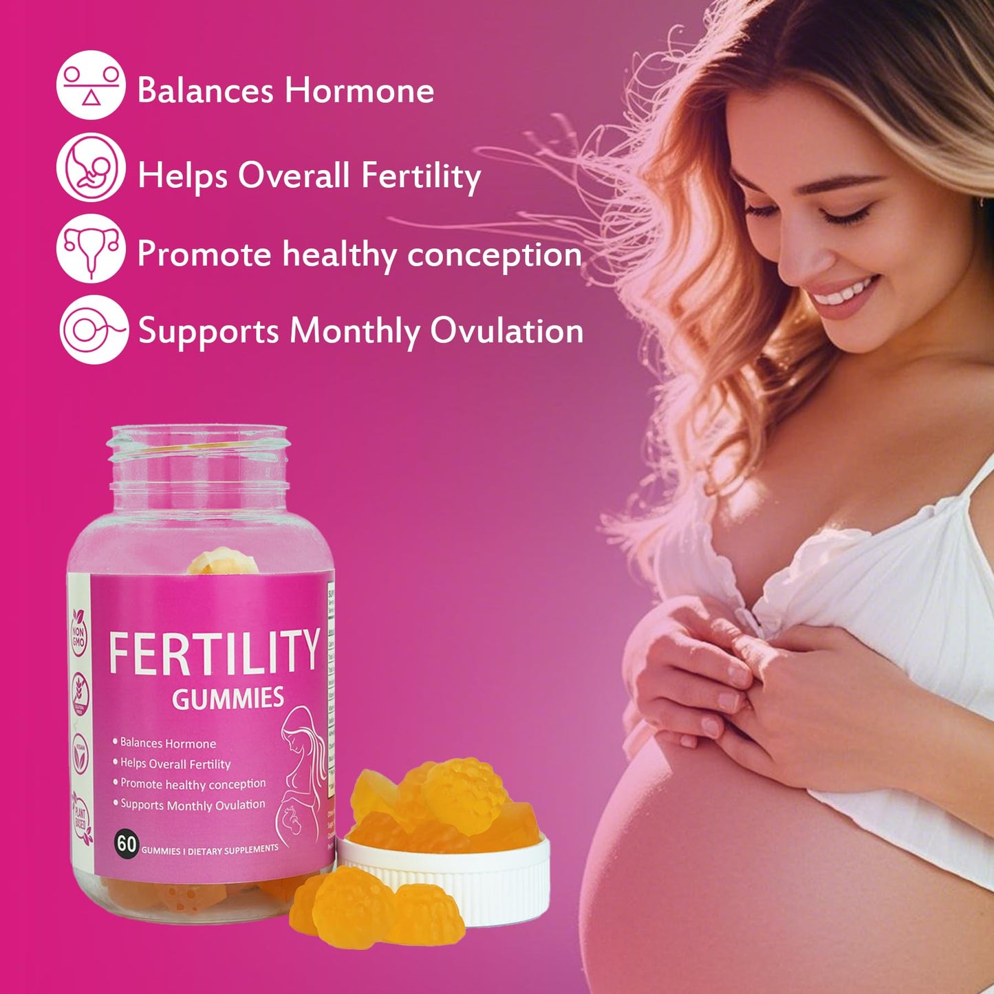 Gomitas vitaminas prenatales Laicuherb sabor naranja 60 unidades