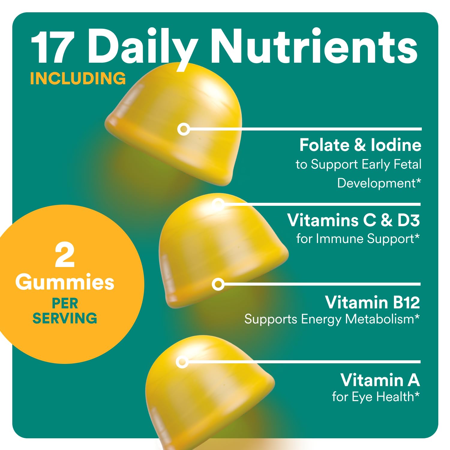 Gomitas vitaminas prenatales SmartyPants para mujeres embarazadas