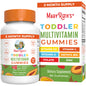 Botella de gomitas multivitamínicas sin azúcar para niños con vitaminas esenciales.