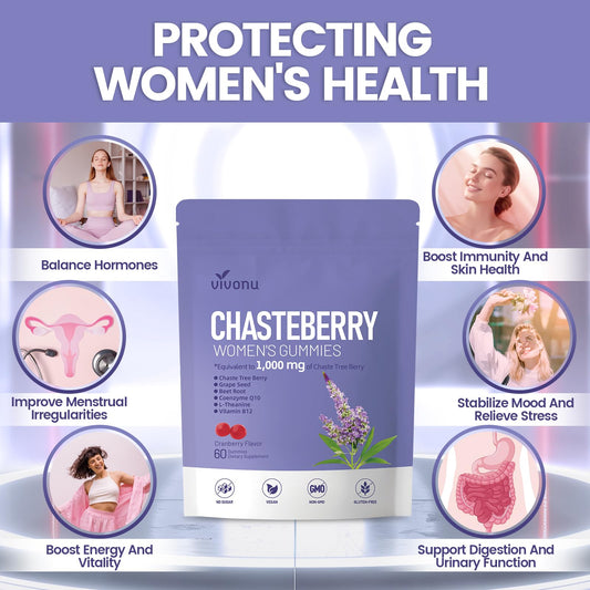 Gomitas VivoNu Vitex Chasteberry y vitamina D3 K2 para mujeres