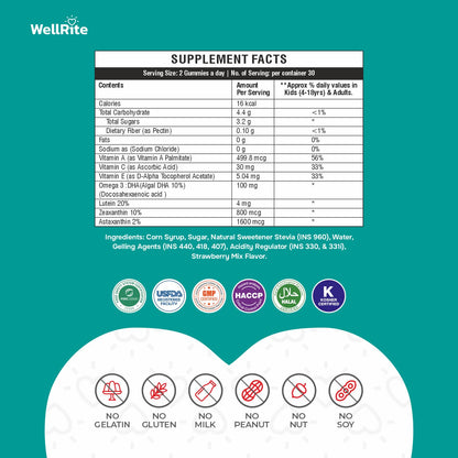 Gomitas Wellrite, mejoran visión, sin gluten