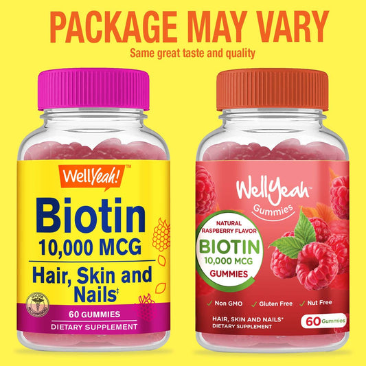 Gomitas WellYeah Biotina sabor frambuesa para cabello piel y uñas