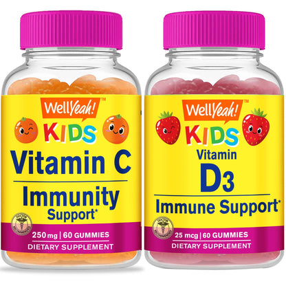 Gomitas WellYeah vitamina C y D3 para niños en envase