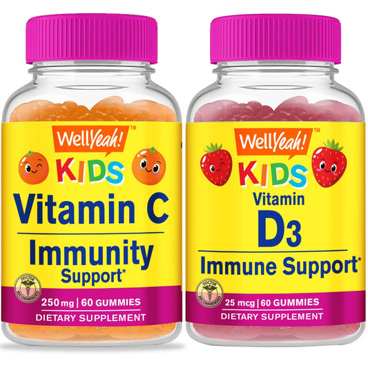 Gomitas WellYeah vitamina C y D3 para niños en envase