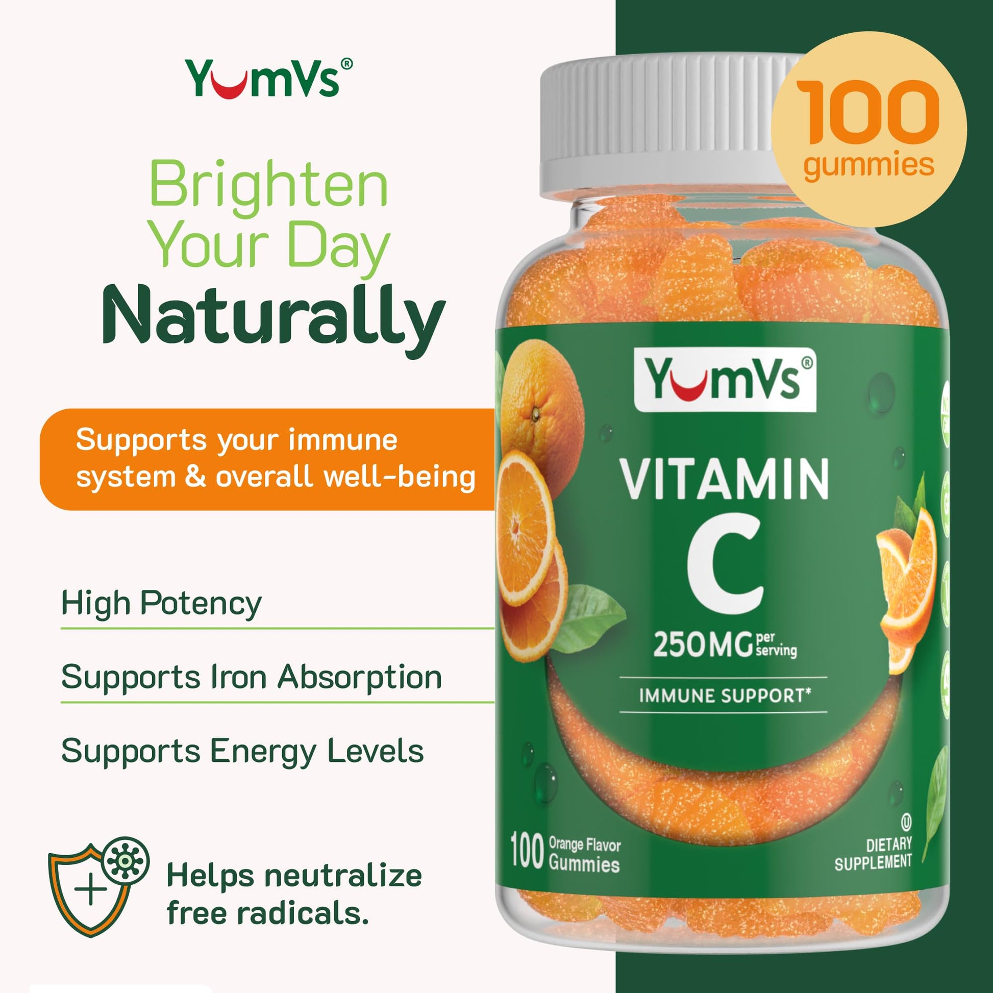 Gomitas YumVs vitamina c para adultos saludables y sabor delicioso