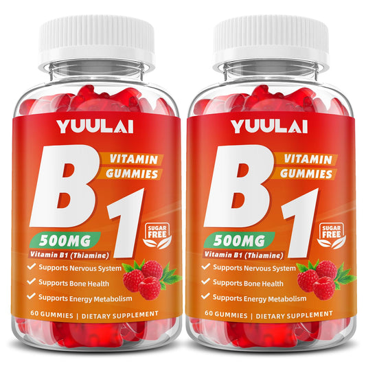 Gomitas YUULAI Vitamina B1 500mg frambuesa paquete doble