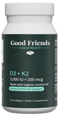 Frasco Good Friends Health Society Vitamina D3 K2 120 softgels