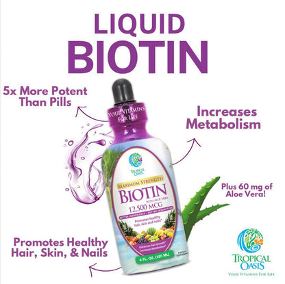 Gotas biotina para uñas fuertes y piel saludable