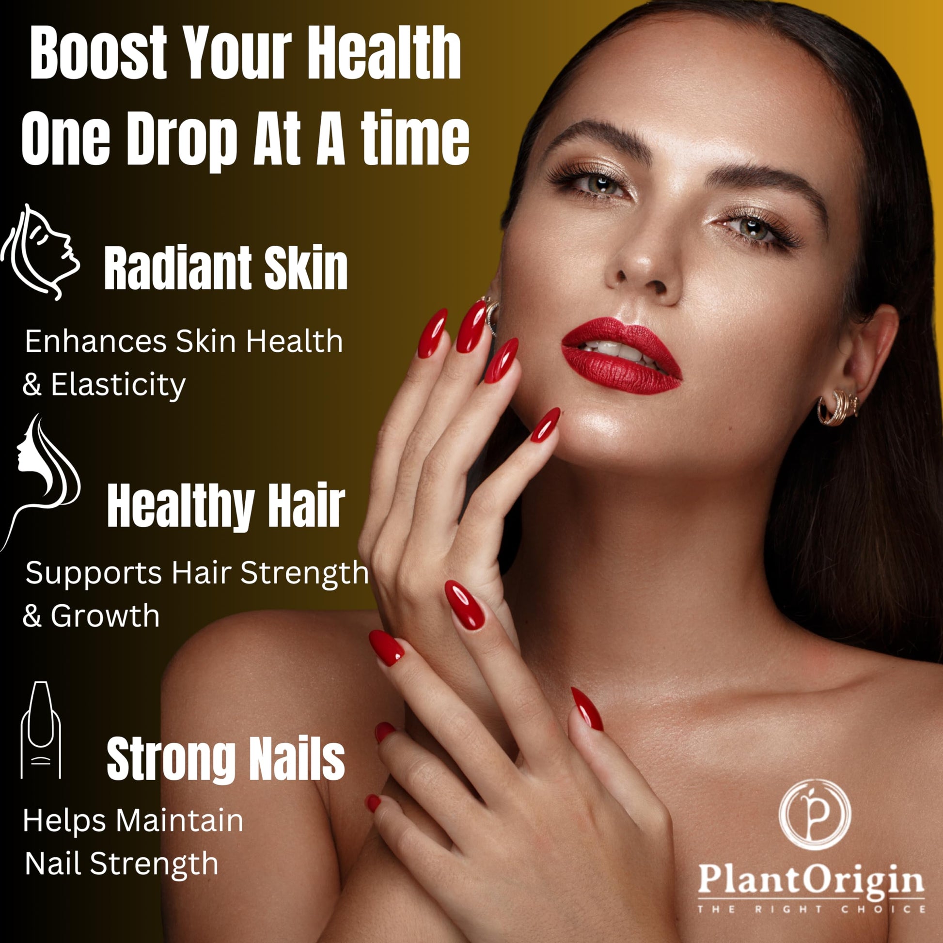 Gotas para cabello saludable PLANTORIGIN biotina líquida