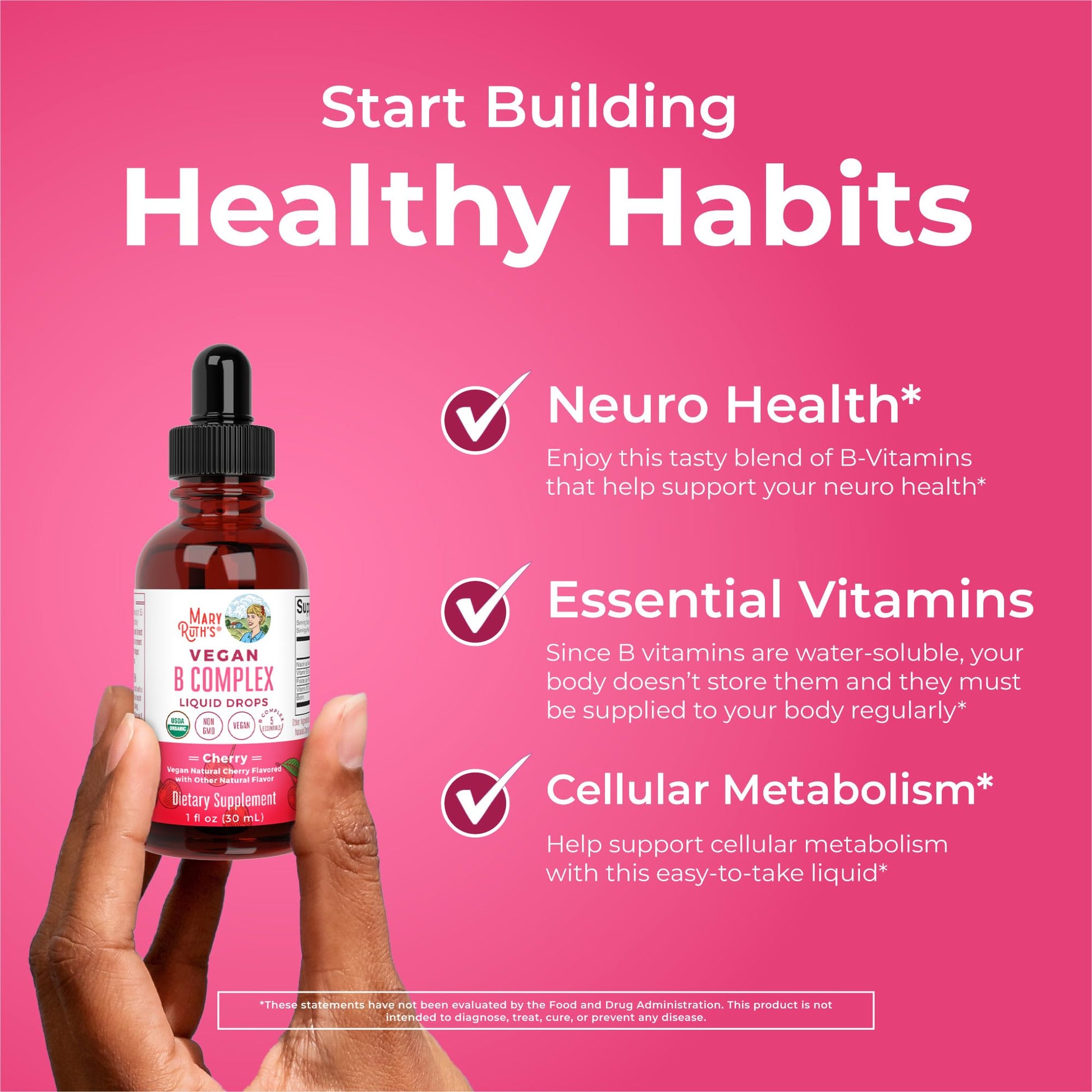 Gotas sabor chocolate MaryRuth Organics para apoyo cognitivo femenino