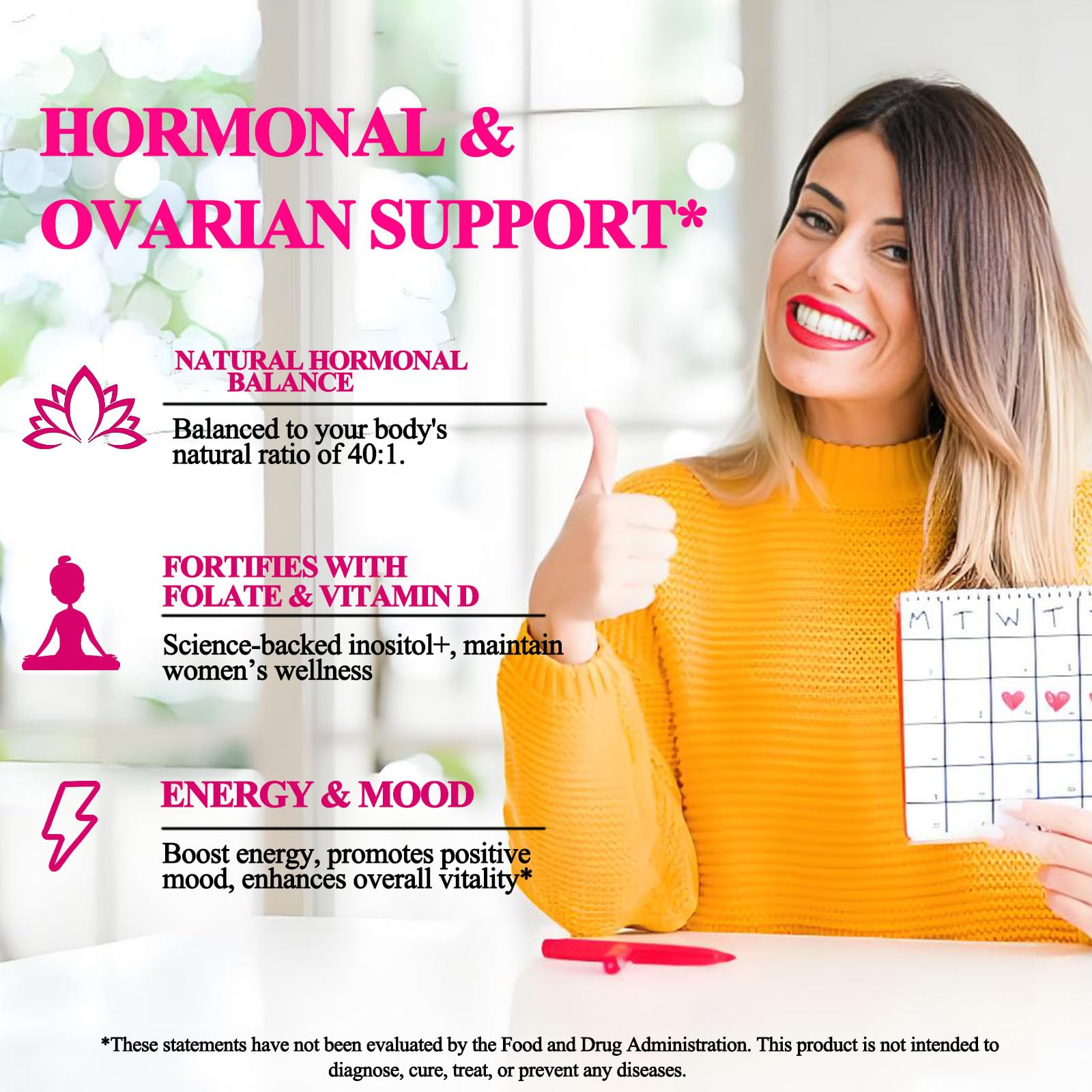Gotas líquidas AMENQ hHEALTH para salud ovárica y anemia
