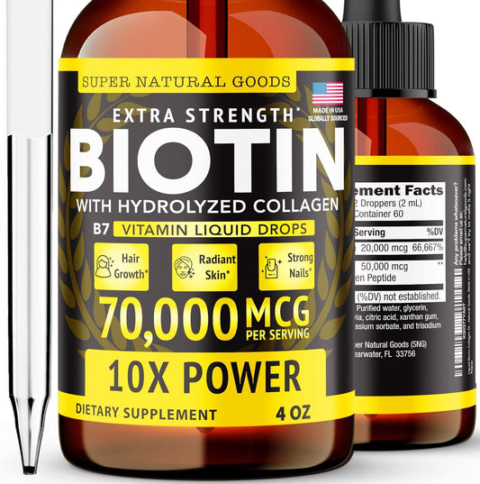 Gotas líquidas biotina colágeno 70000mcg Super Natural Goods