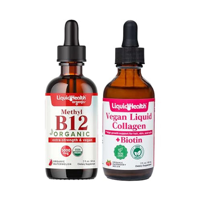 Gotas líquidas LIQUIDHEALTH Metil B12 5000mcg con colágeno vegano