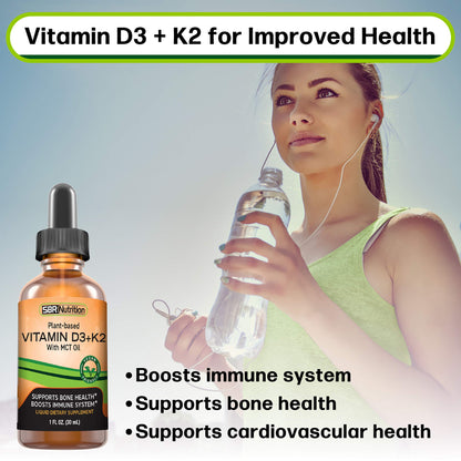 Gotas líquidas suplemento vegano vitamina D3 y K2