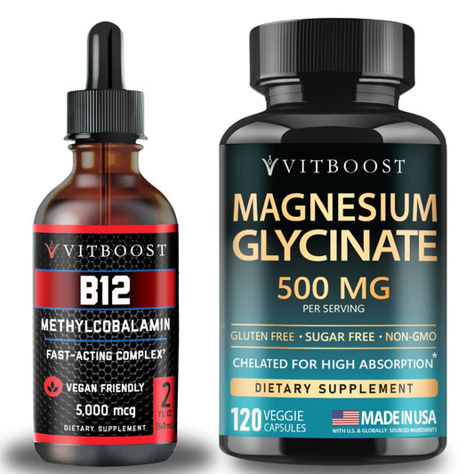 Botella de gotas líquidas veganas de vitamina B-12 VITBOOST