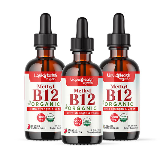 Gotas líquidas vitamina B12 metilada orgánica LiquidHealth botella