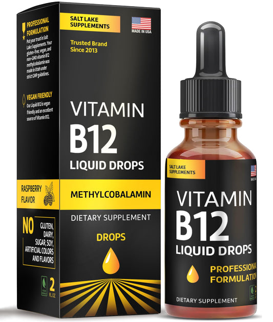 Gotas líquidas vitamina B12 vegana Salt Lake Supplements 2 oz
