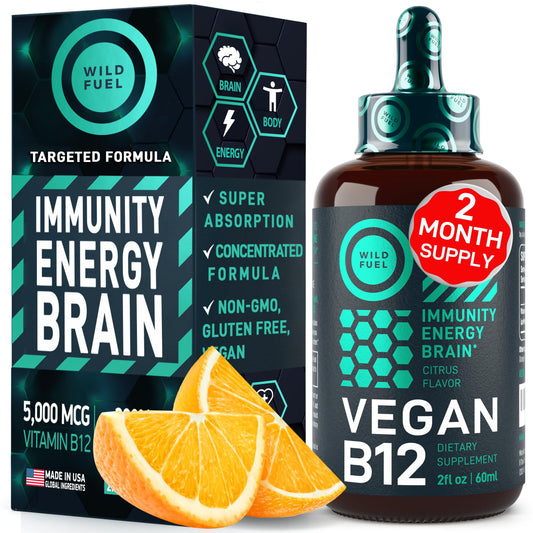 Gotas líquidas vitamina B12 vegana sublingual 2oz envase rojo
