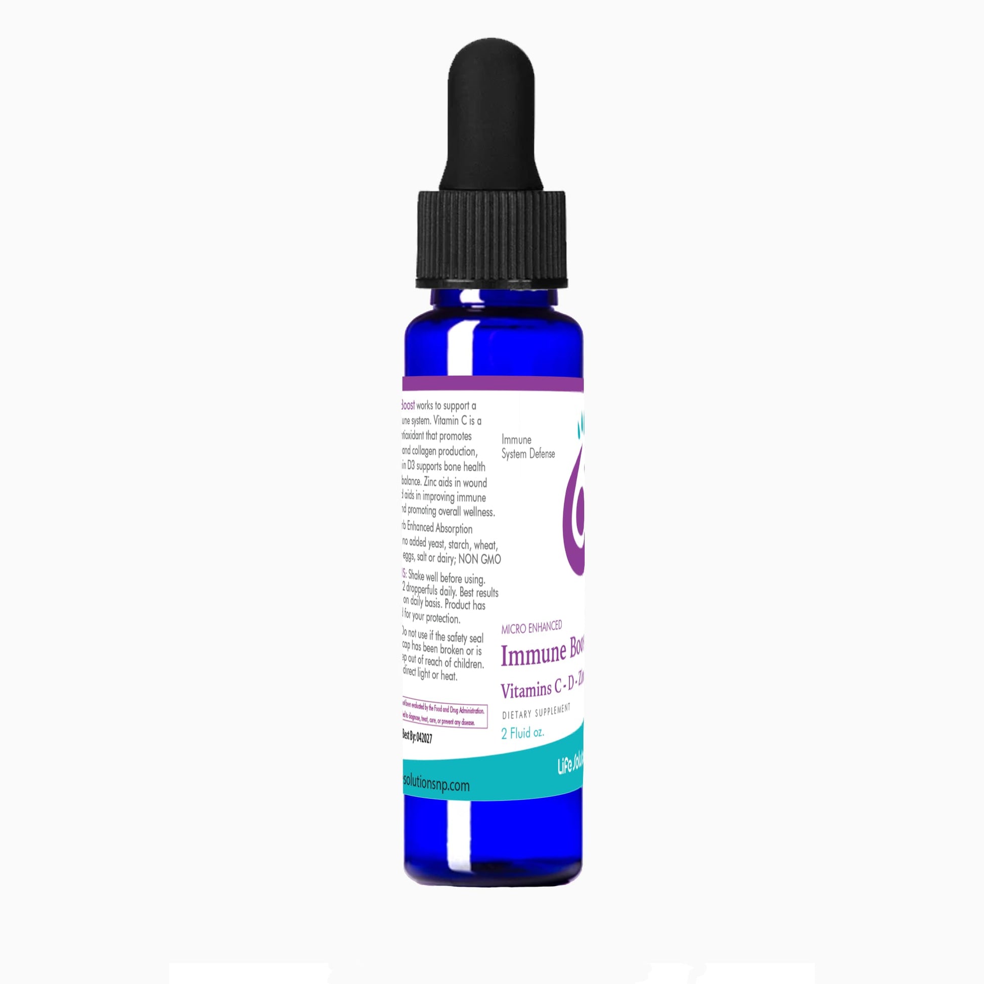 Gotas líquidas vitamina c zinc y d3 Life Solutions para sistema inmune