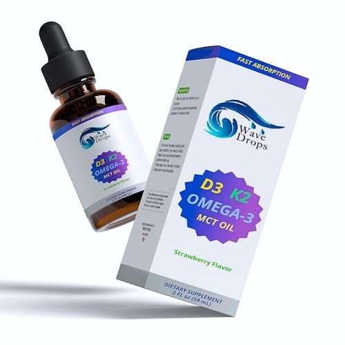 Gotas líquidas vitamina D3 K2 y omega 3 Wave Drops para salud