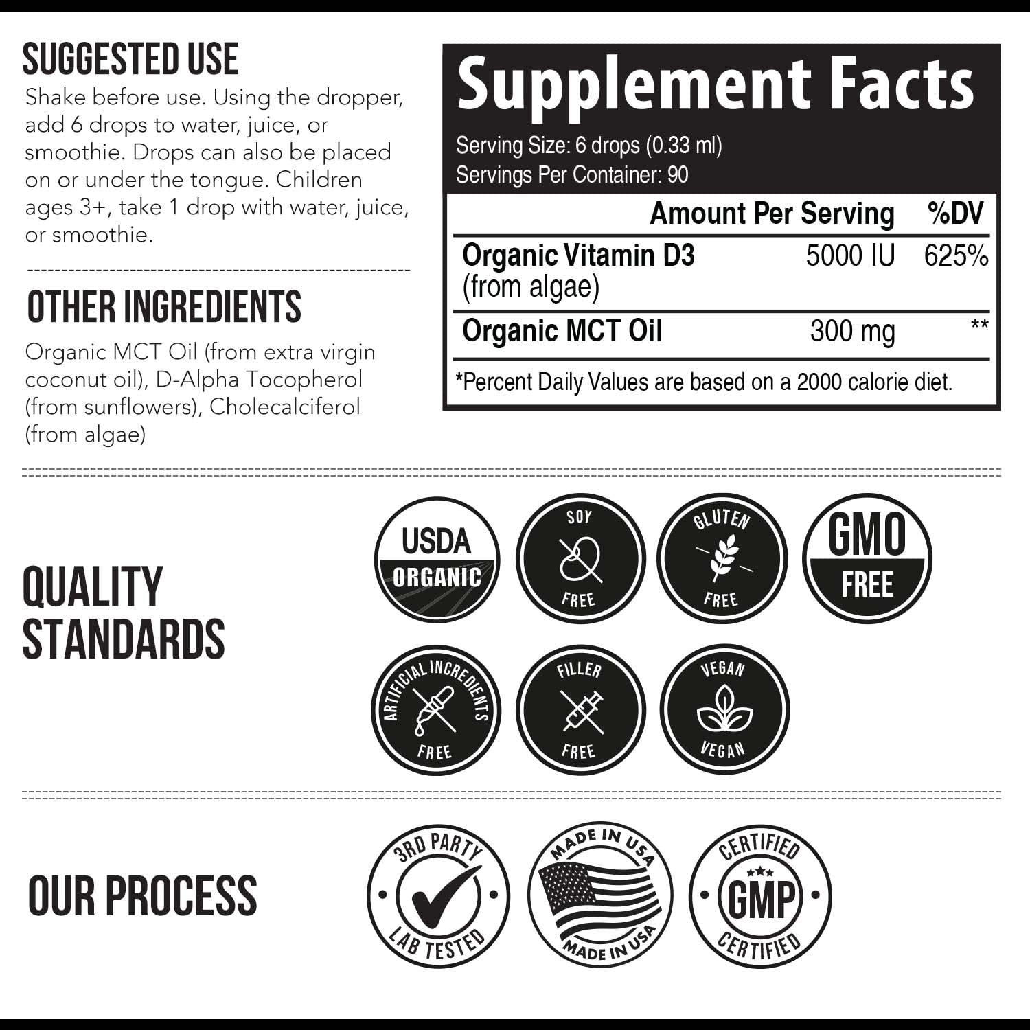 Gotas líquidas vitamina d3 Plant-D3 para administración sublingual