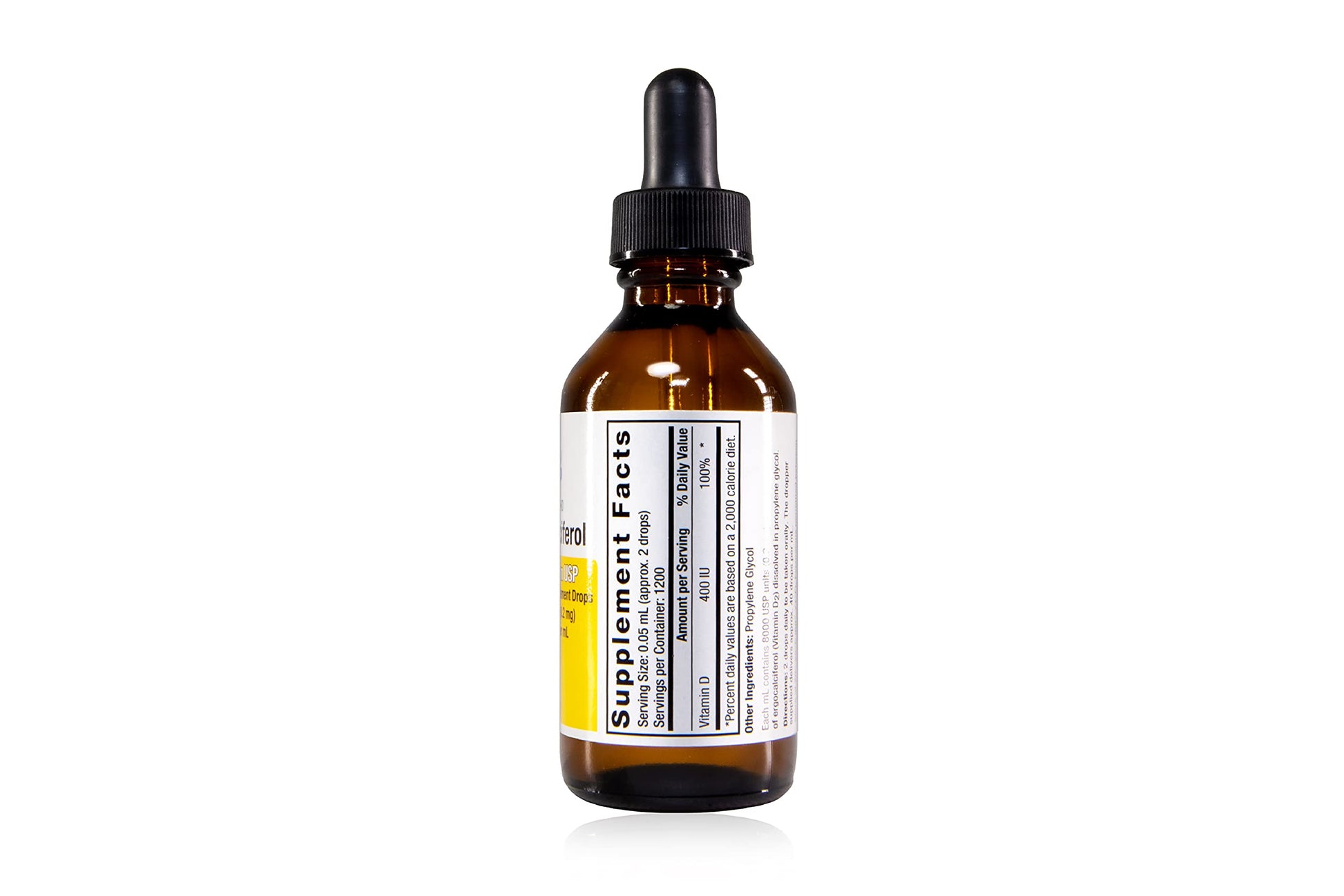 Gotas Nivagen vitamina D2 sobre fondo blanco