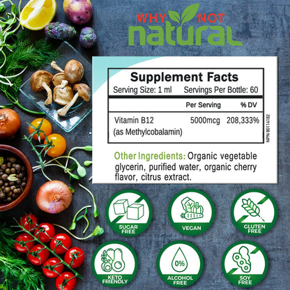 Gotas orgánicas energía vitaminas B y B12 líquido