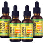 Gotas orgánicas vitamina d3 k2 líquida piña 4 pack