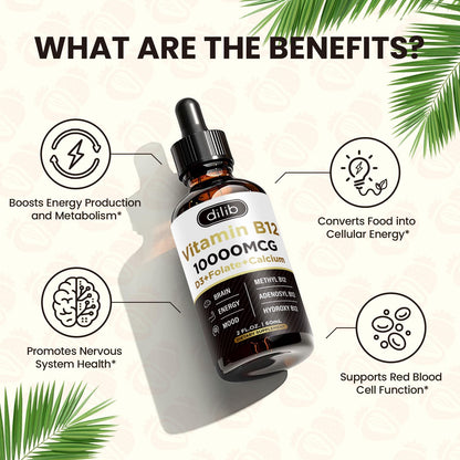 Gotas sabor fresa vitamina B12 de alta absorción