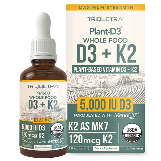 Botella de gotas sublinguales orgánicas D3 y K2 Plant-D3 MenaQ7