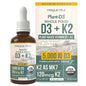 Botella de gotas sublinguales orgánicas D3 y K2 Plant-D3 MenaQ7
