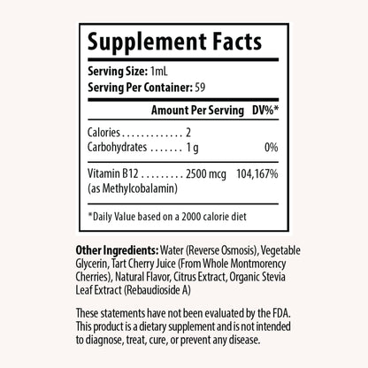 Gotas sublinguales vitamina B12 para energía y memoria
